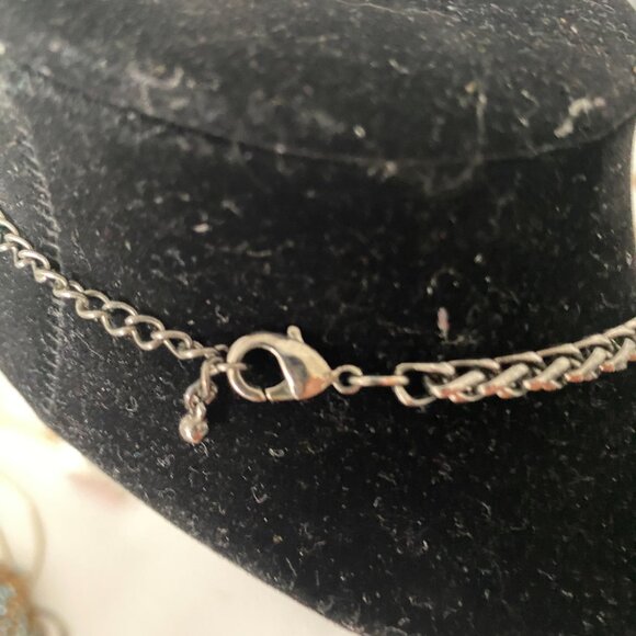 Black and Grey Gemstone  20" Necklace with Wrap beaded Bracelet - Picture 4 of 5